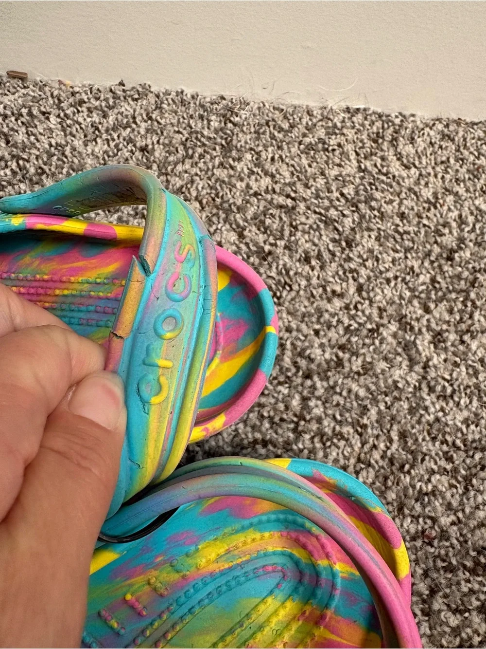 Crocs Waterproof Tie-Dye Clogs - Bright Multi Color Size J3